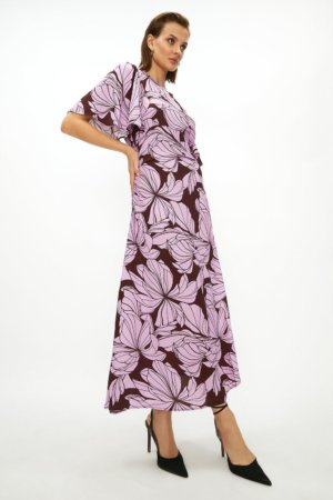 Coast Angel Sleeve Ruched Side Dress -, Purple