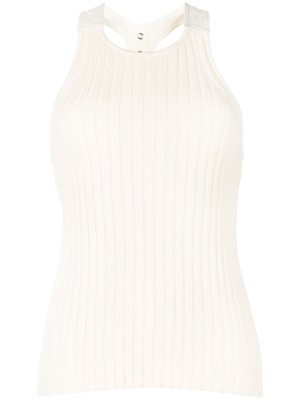 Dion Lee buckle-detail ribbed vest - White