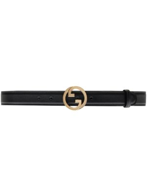 Gucci Blondie Interlocking G leather belt - Black