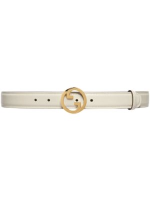 Gucci Blondie Interlocking G leather belt - White