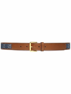 Gucci GG-canvas buckle-fastening belt - Brown