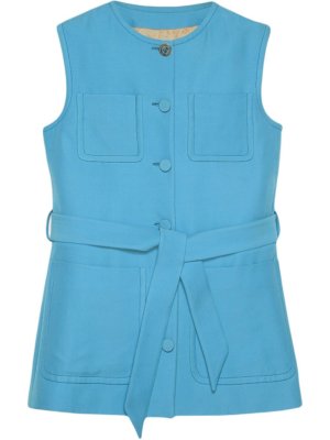 Gucci patch-pocket belted vest - Blue