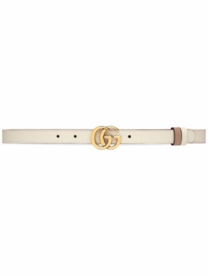 Gucci reversible logo-plaque belt - White