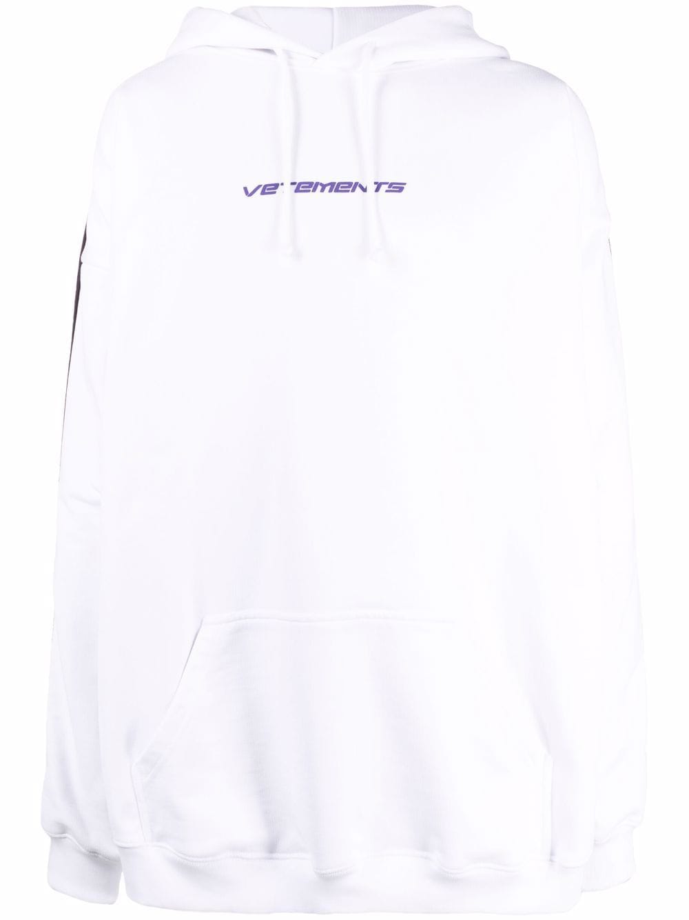 VETEMENTS logo-print panelled hoodie - White