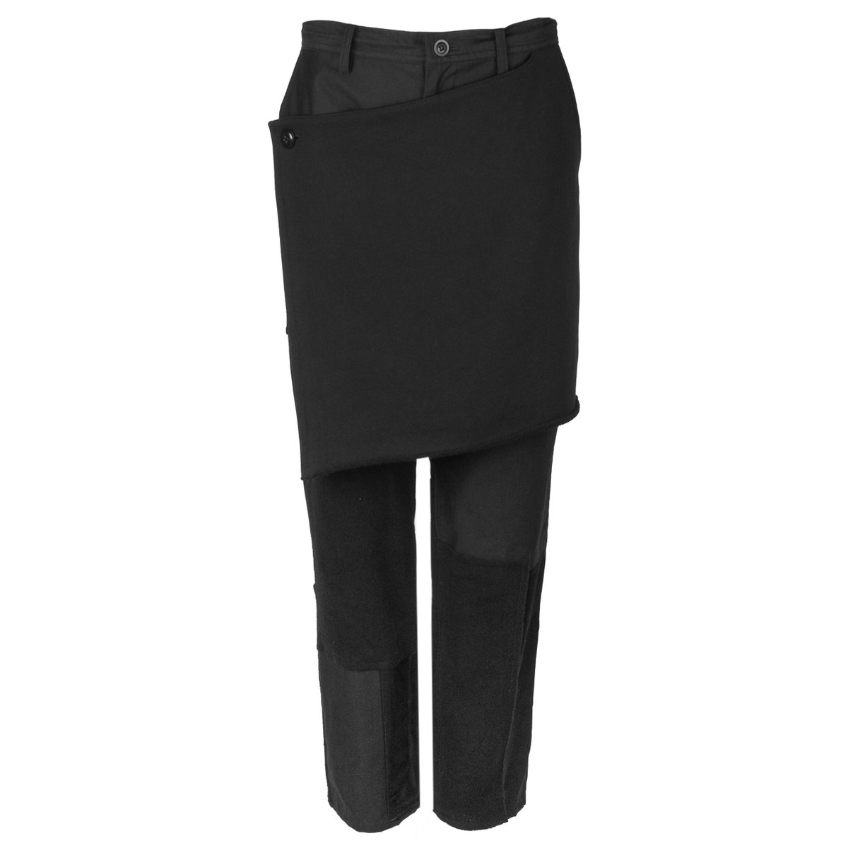 Apron Panel Trousers 2 Black