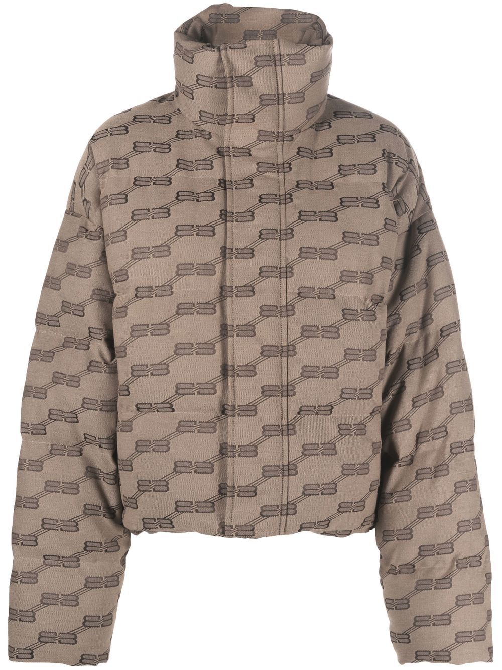 Balenciaga BB monogram puffer jacket - Brown