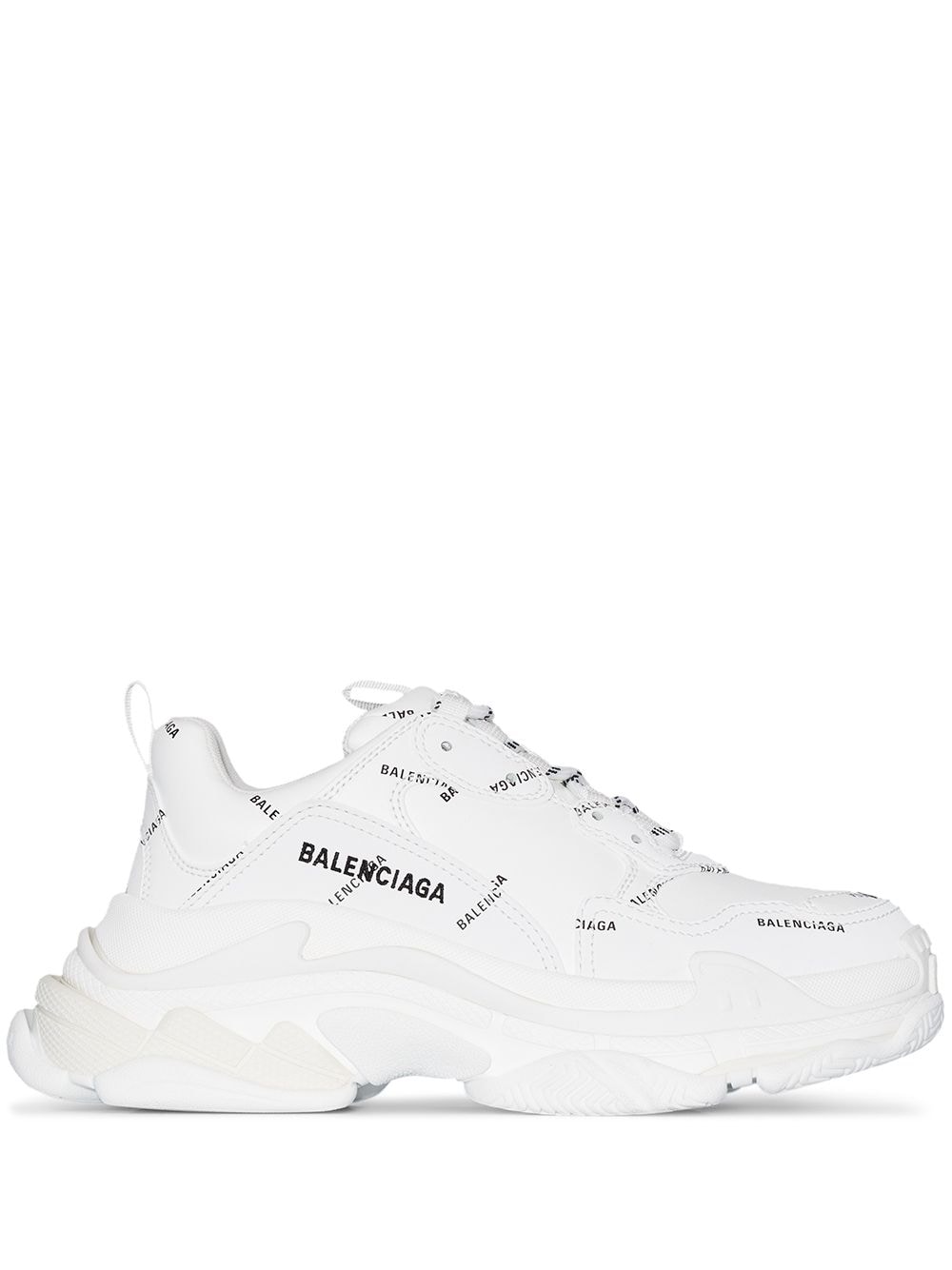 Balenciaga Triple S logo print sneakers - White