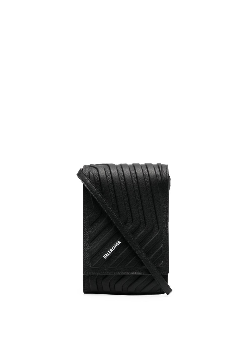 Balenciaga logo-print phone-holder bag - Black
