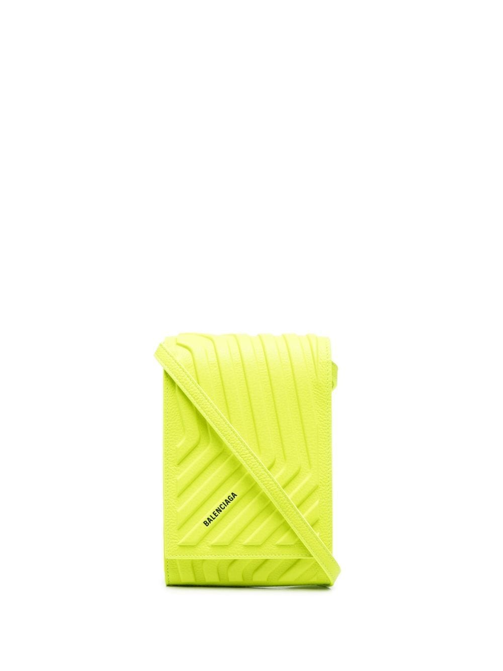 Balenciaga logo-print phone shoulder bag - Yellow