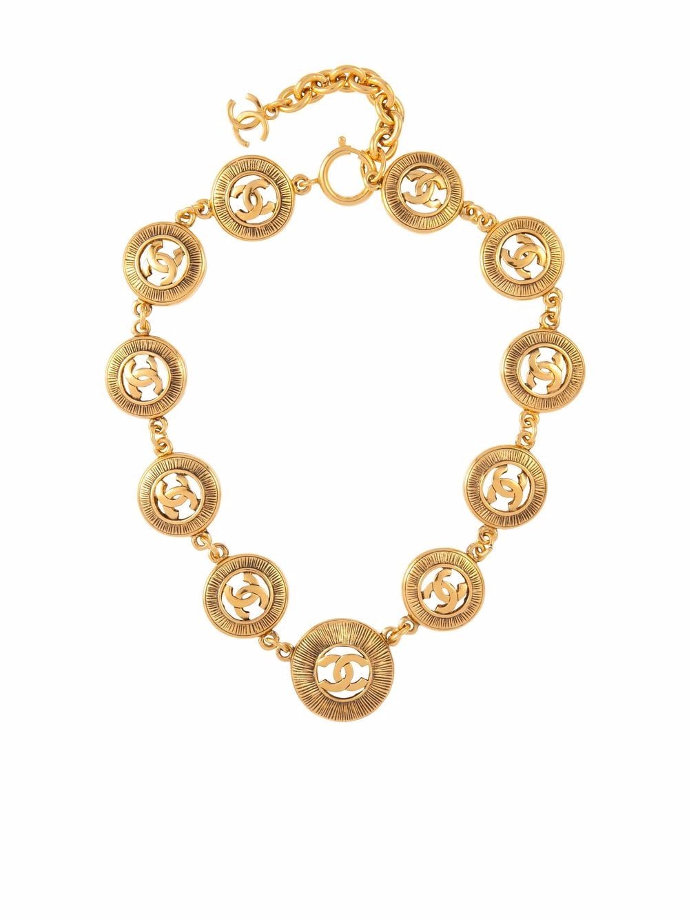 Chanel Pre-Owned 1980s logo medallion necklace - Gold