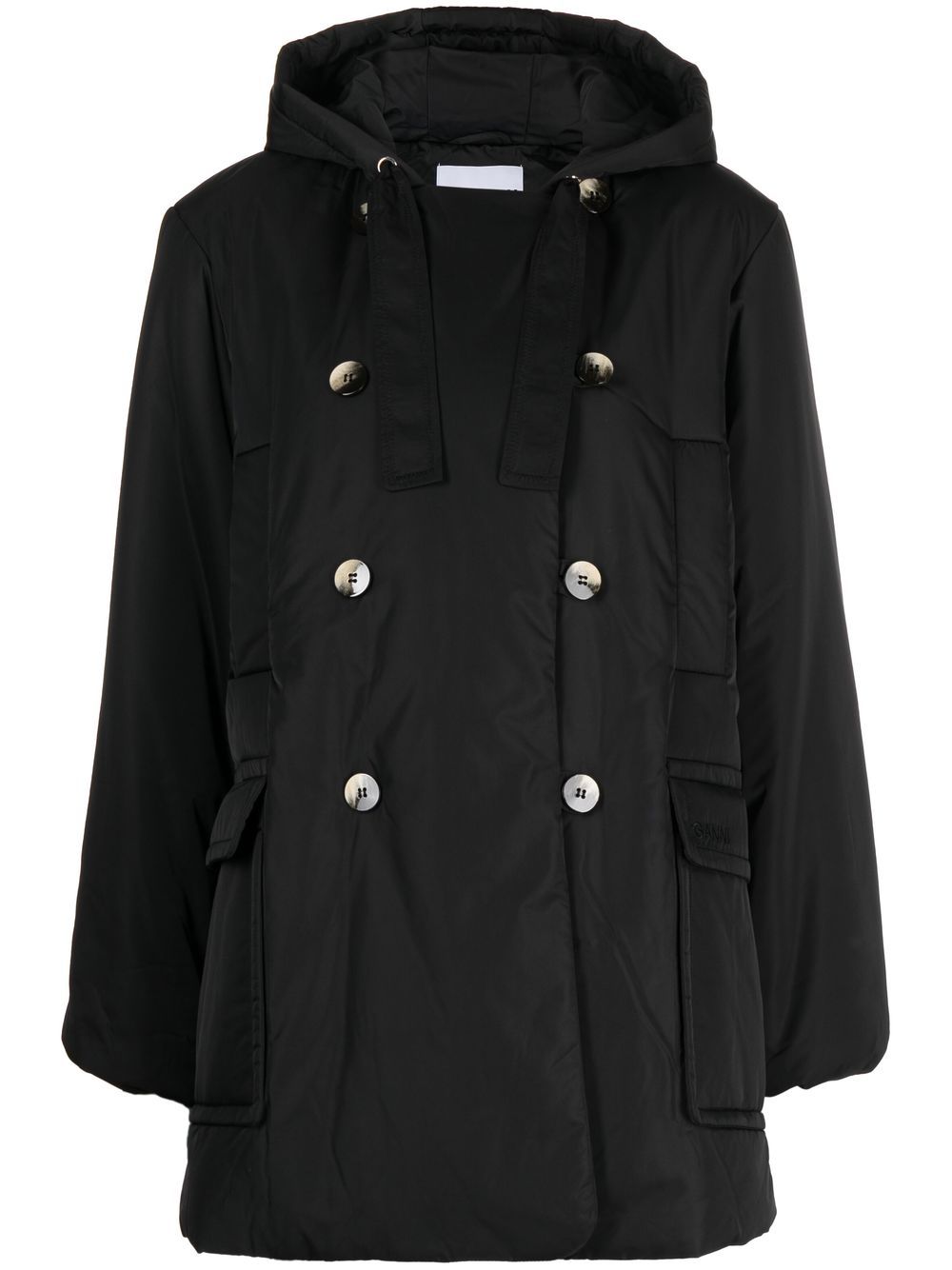 GANNI double-breasted puffer jacket - Black