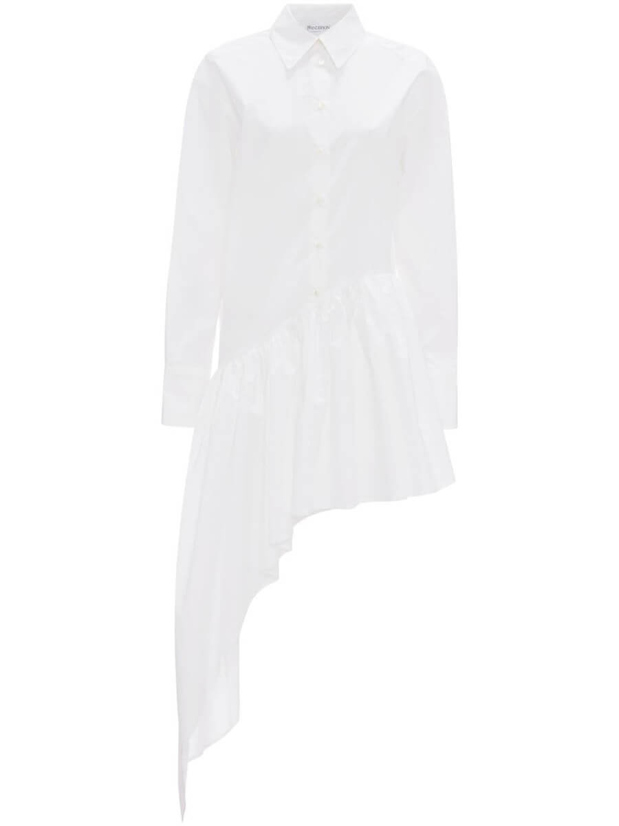 JW Anderson asymmetric cotton shirt dress - White