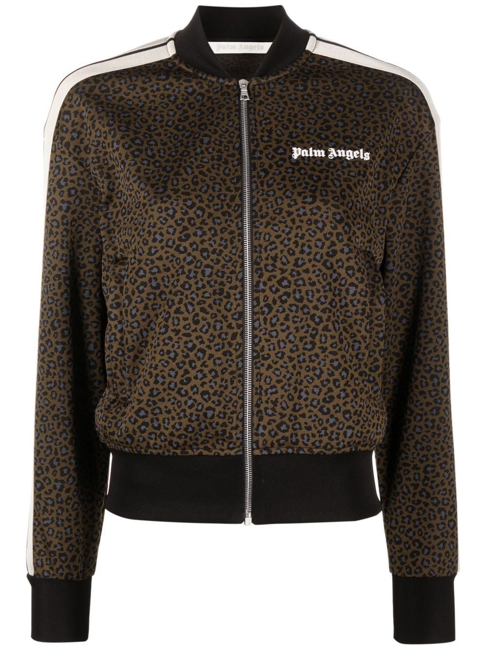 Palm Angels leopard-print track jacket - Black