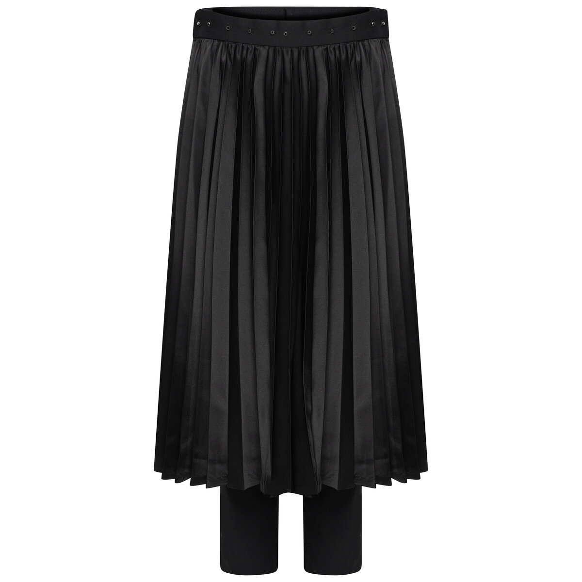 Pleated Panel Wool Trousers Xs Black