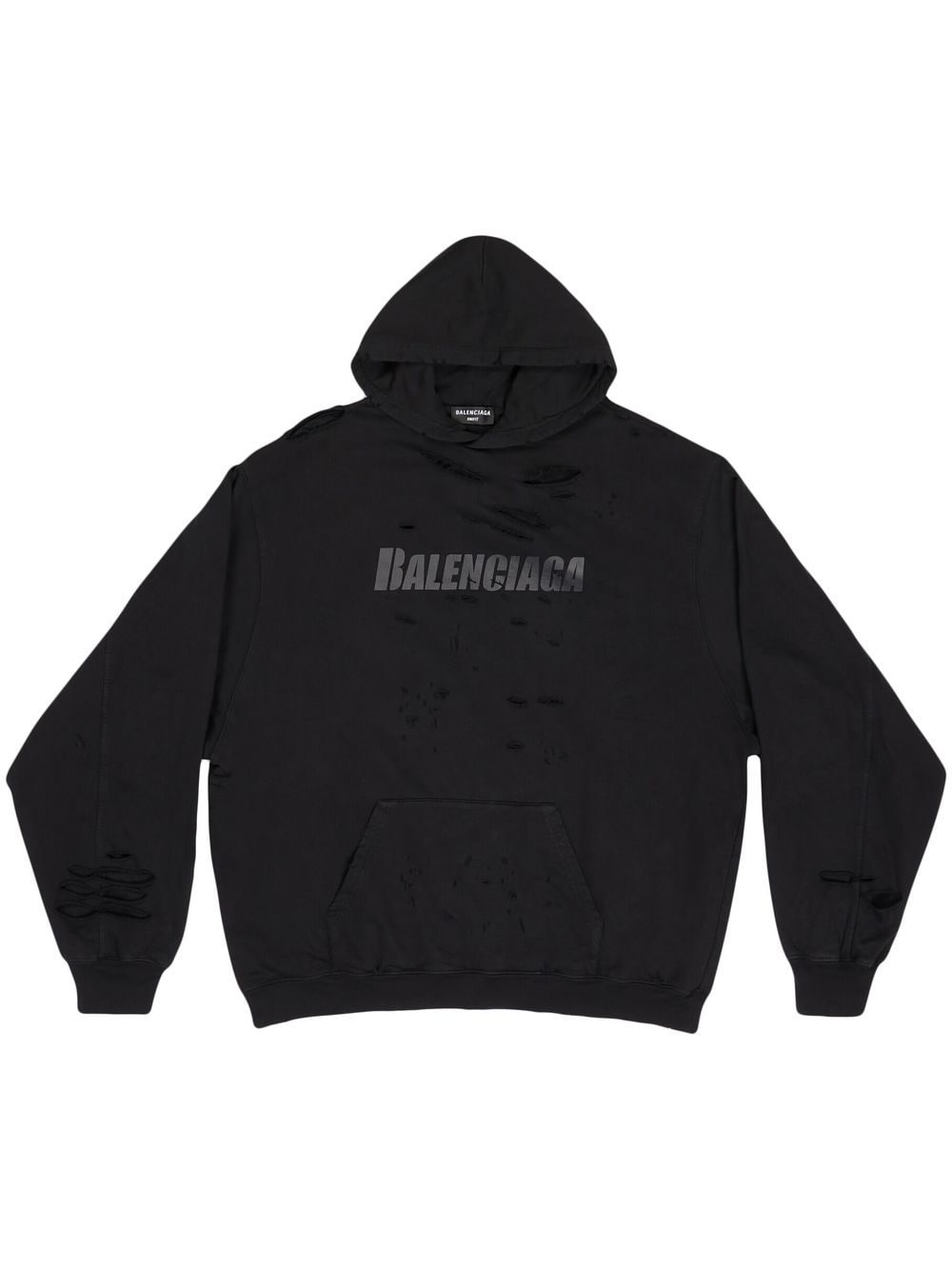 Balenciaga Destroyed cotton hoodie - Black