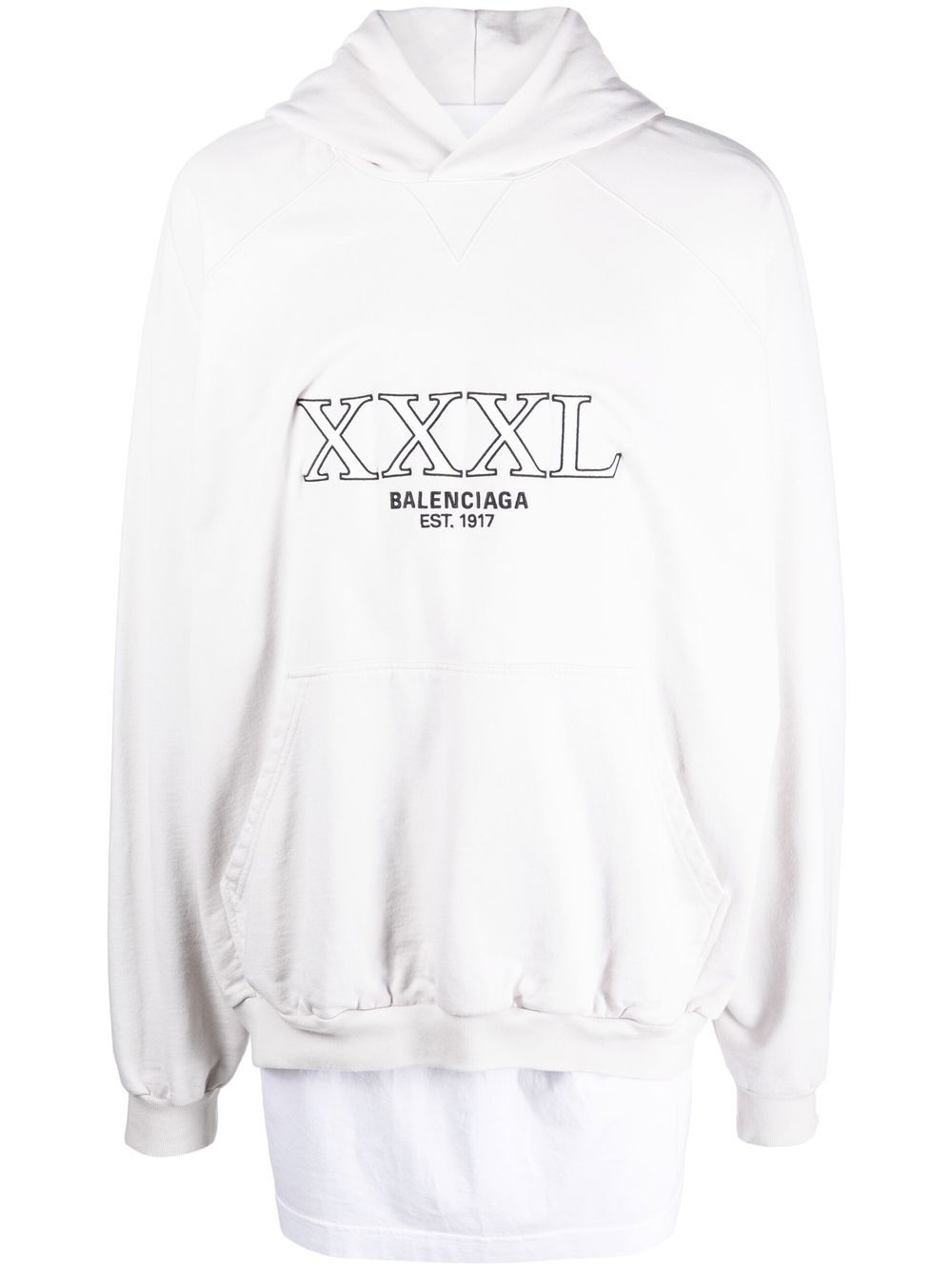 Balenciaga XXXL-print logo hoodie - Neutrals