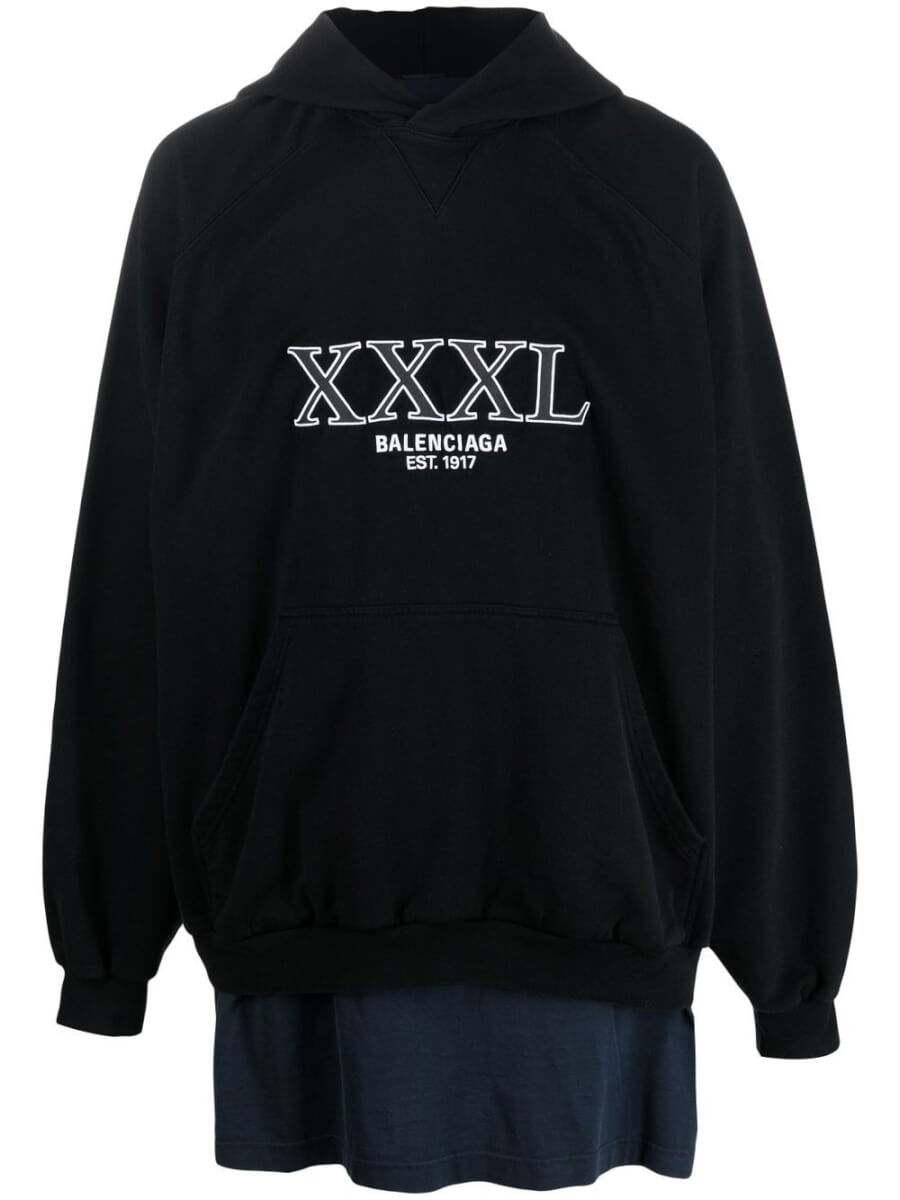 Balenciaga cotton logo-print hoodie - Black