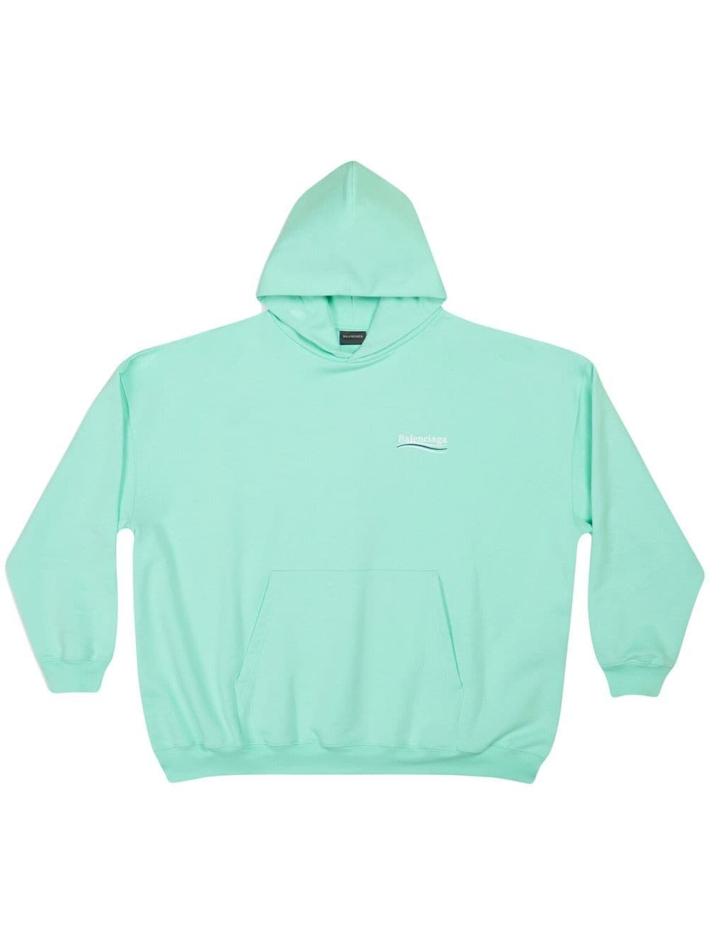 Balenciaga logo-print cropped hoodie - Green