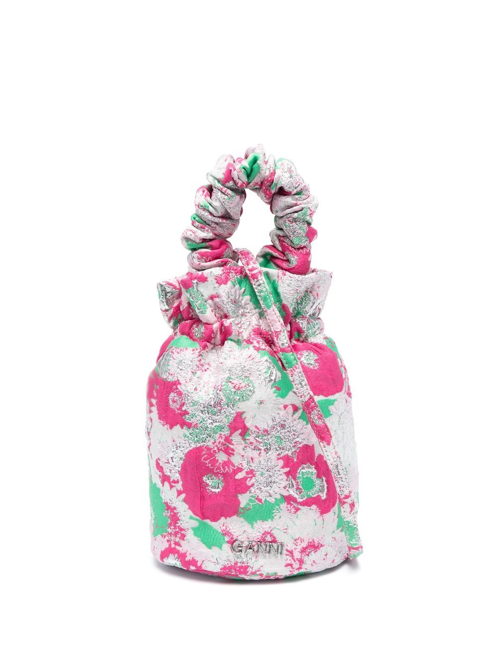 GANNI floral-print shoulder bag - Pink