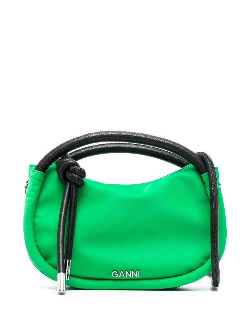 GANNI knot-detail tote bag - Green