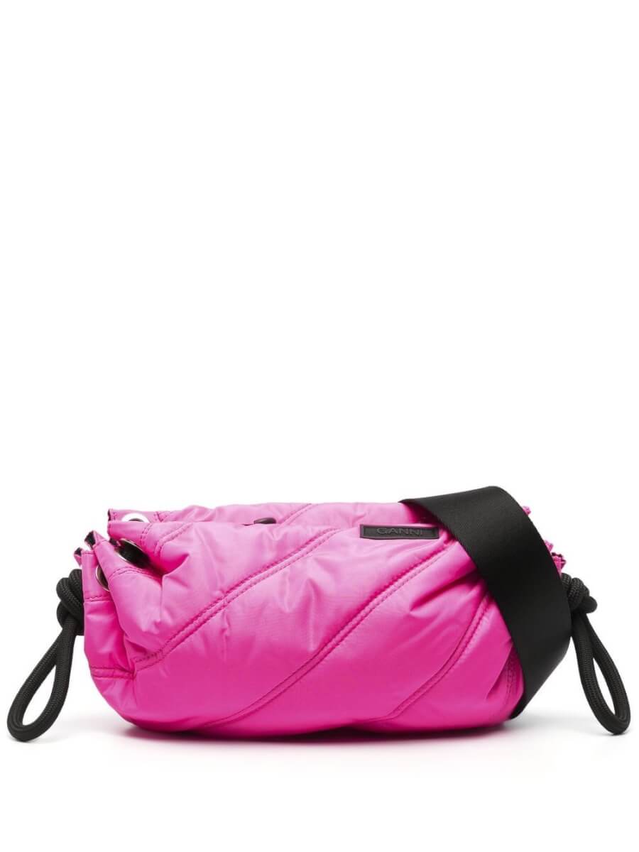 GANNI padded panels clutch bag - Pink