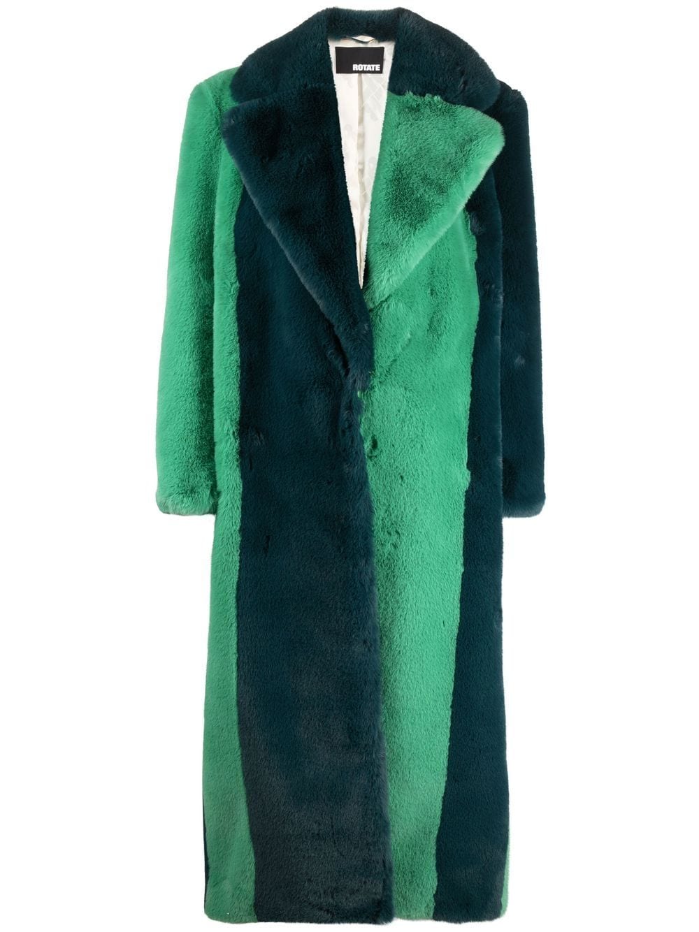 ROTATE faux fur two-tone coat - Green