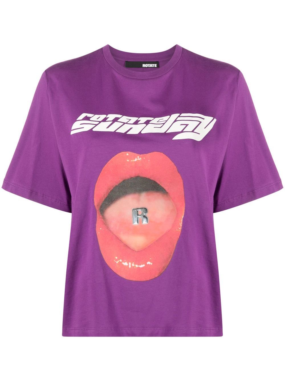 ROTATE logo-print T-shirt - Purple