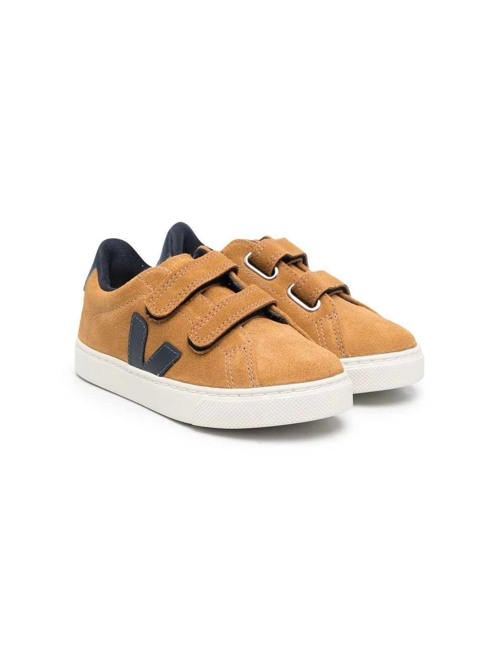 VEJA Kids suede-leather touch-strap sneakers - Brown