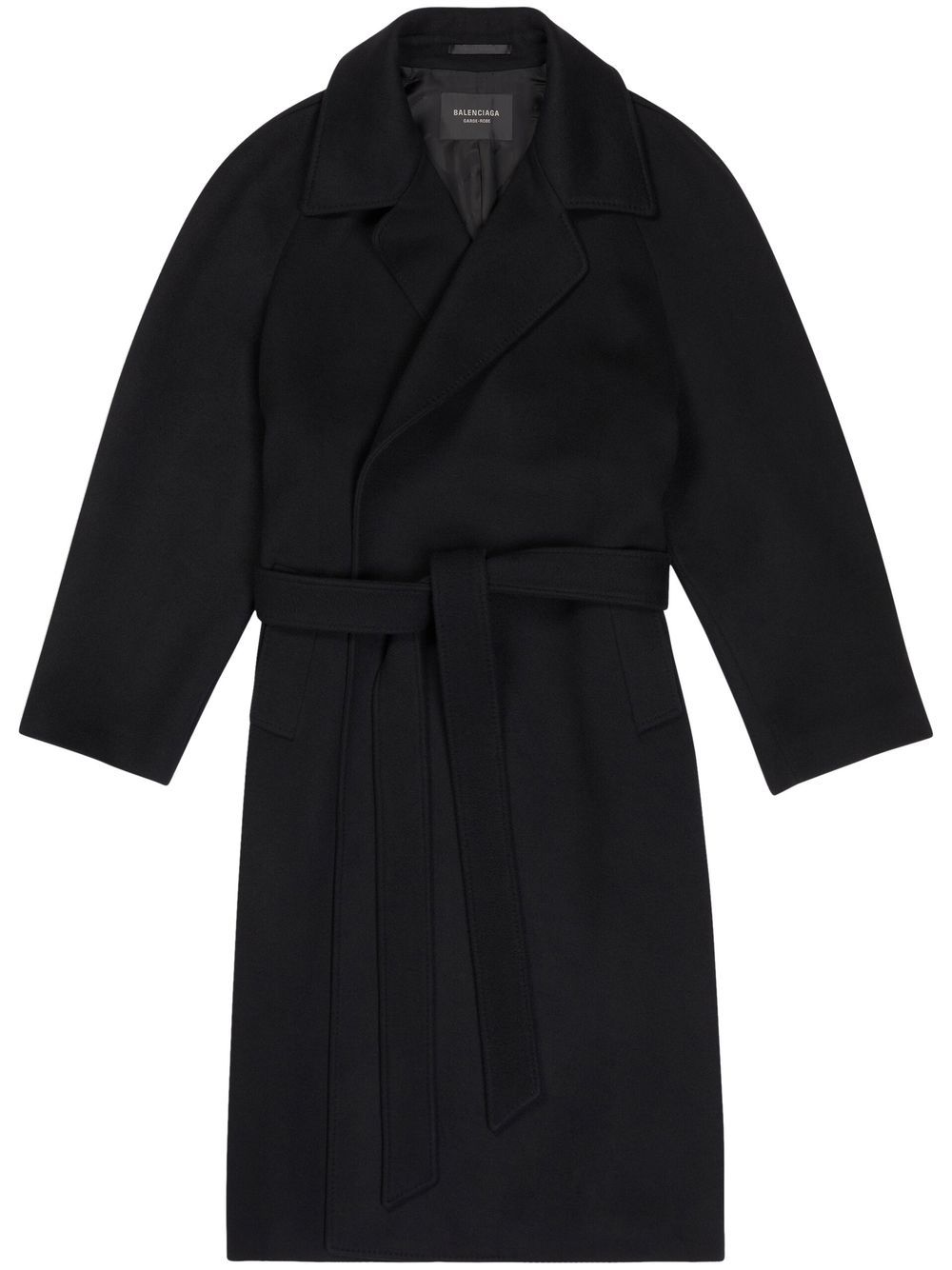 Balenciaga cashmere raglan coat - Black