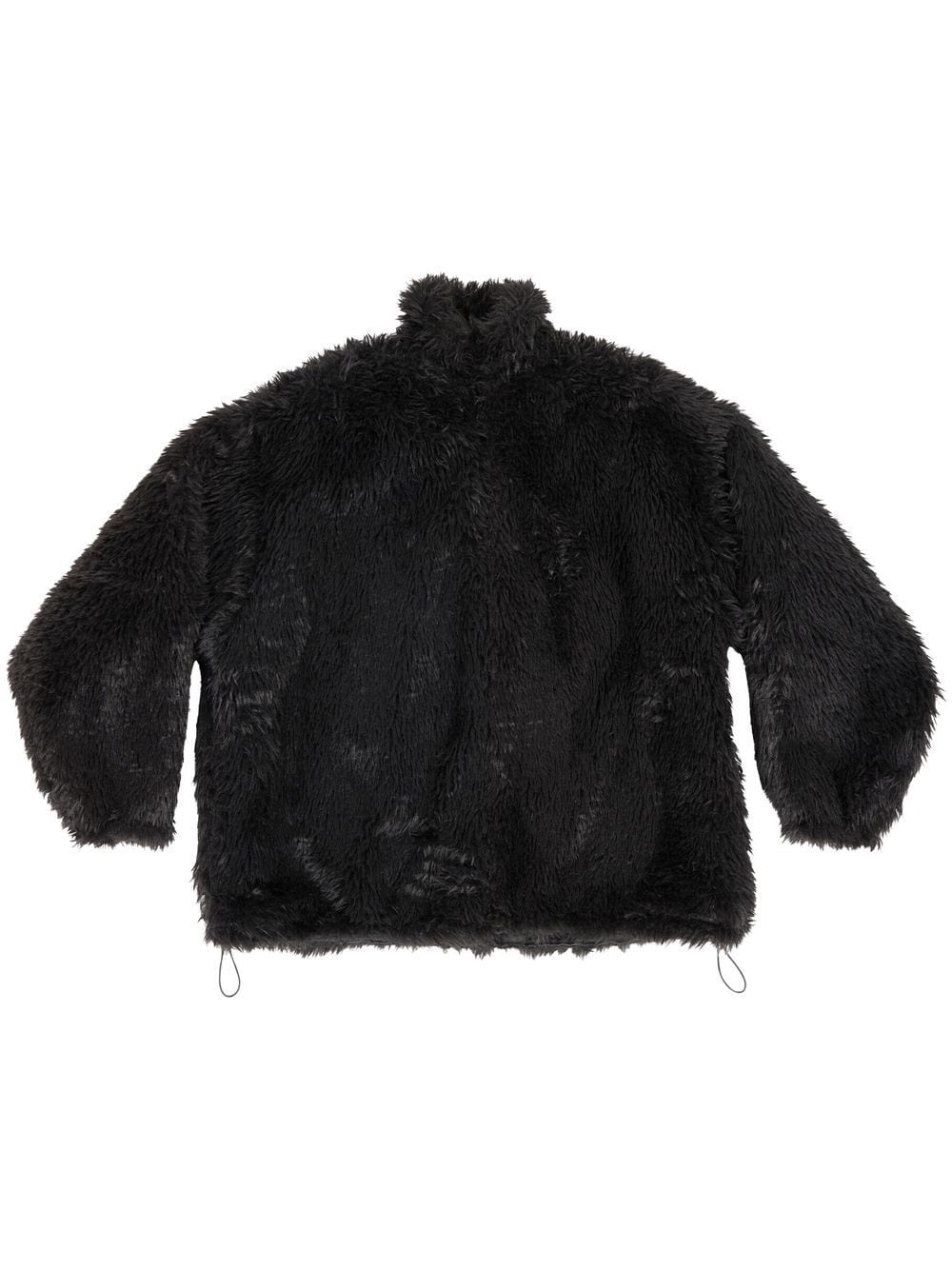 Balenciaga faux-fur single-breasted coat - BLACK