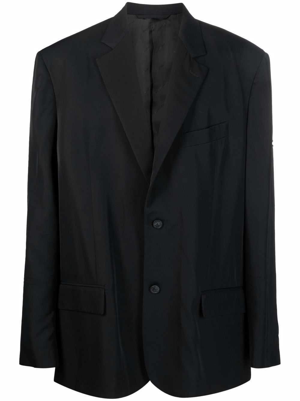 Balenciaga logo-patch cotton blazer - Black