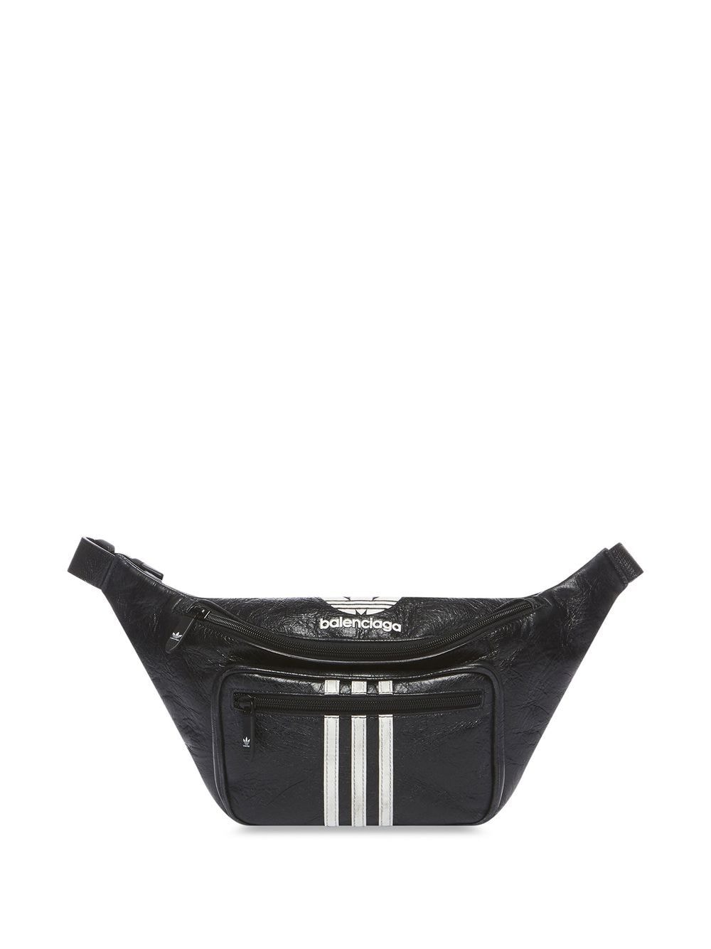 Balenciaga x Adidas trefoil-logo belt bag - Black
