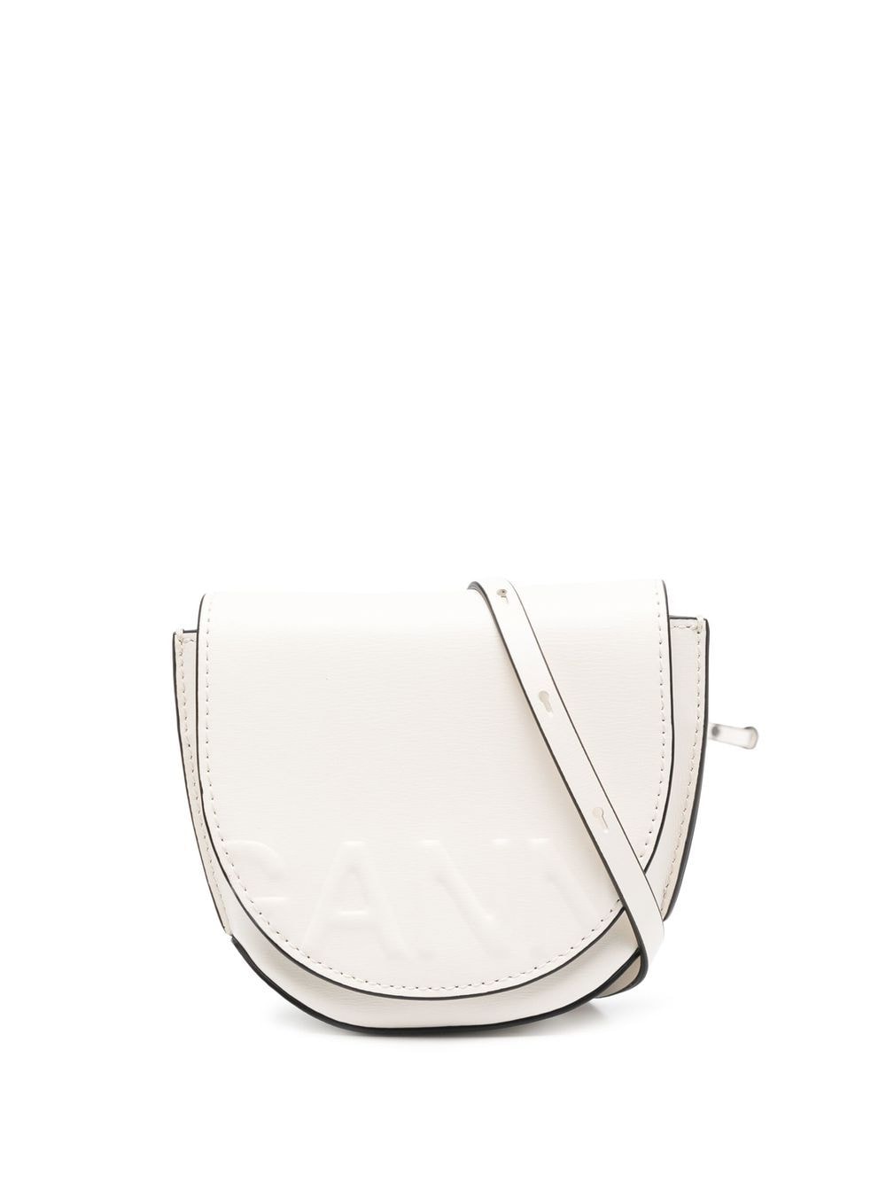 GANNI debossed-logo mini bag - White