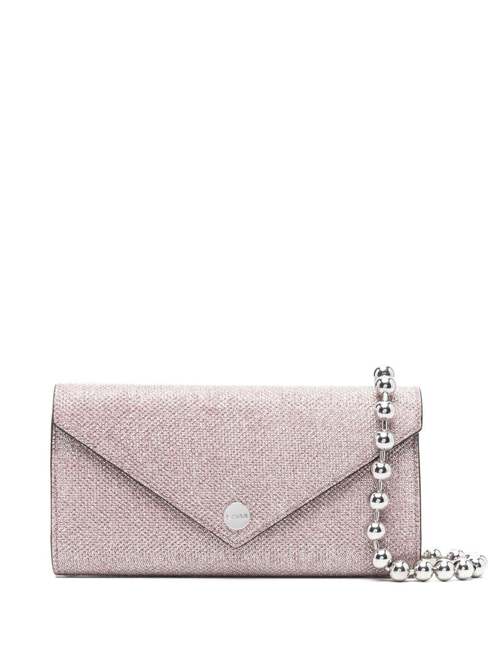 GANNI metallic-effect tote bag - Pink