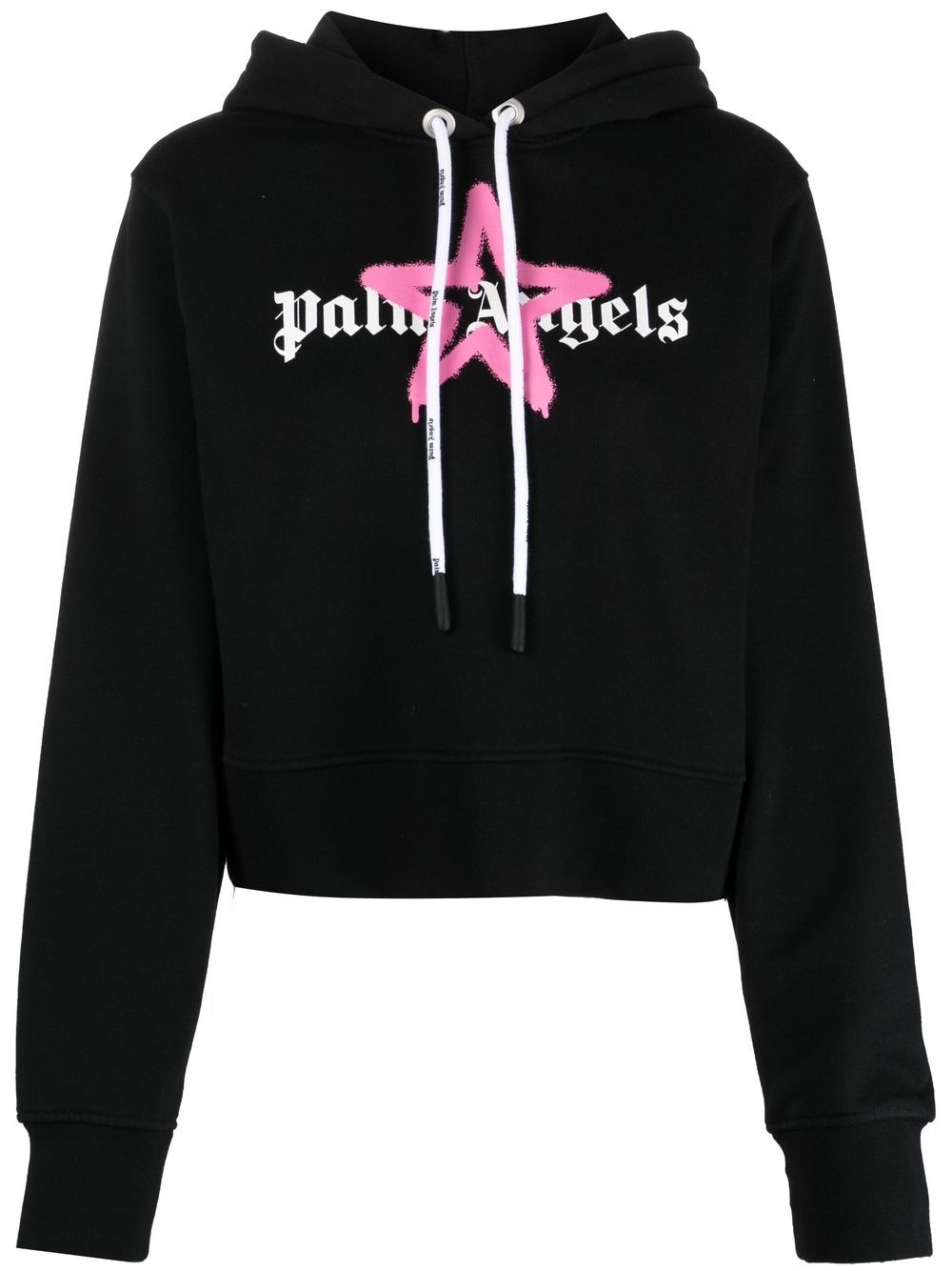 Palm Angels logo-print hoodie - Black