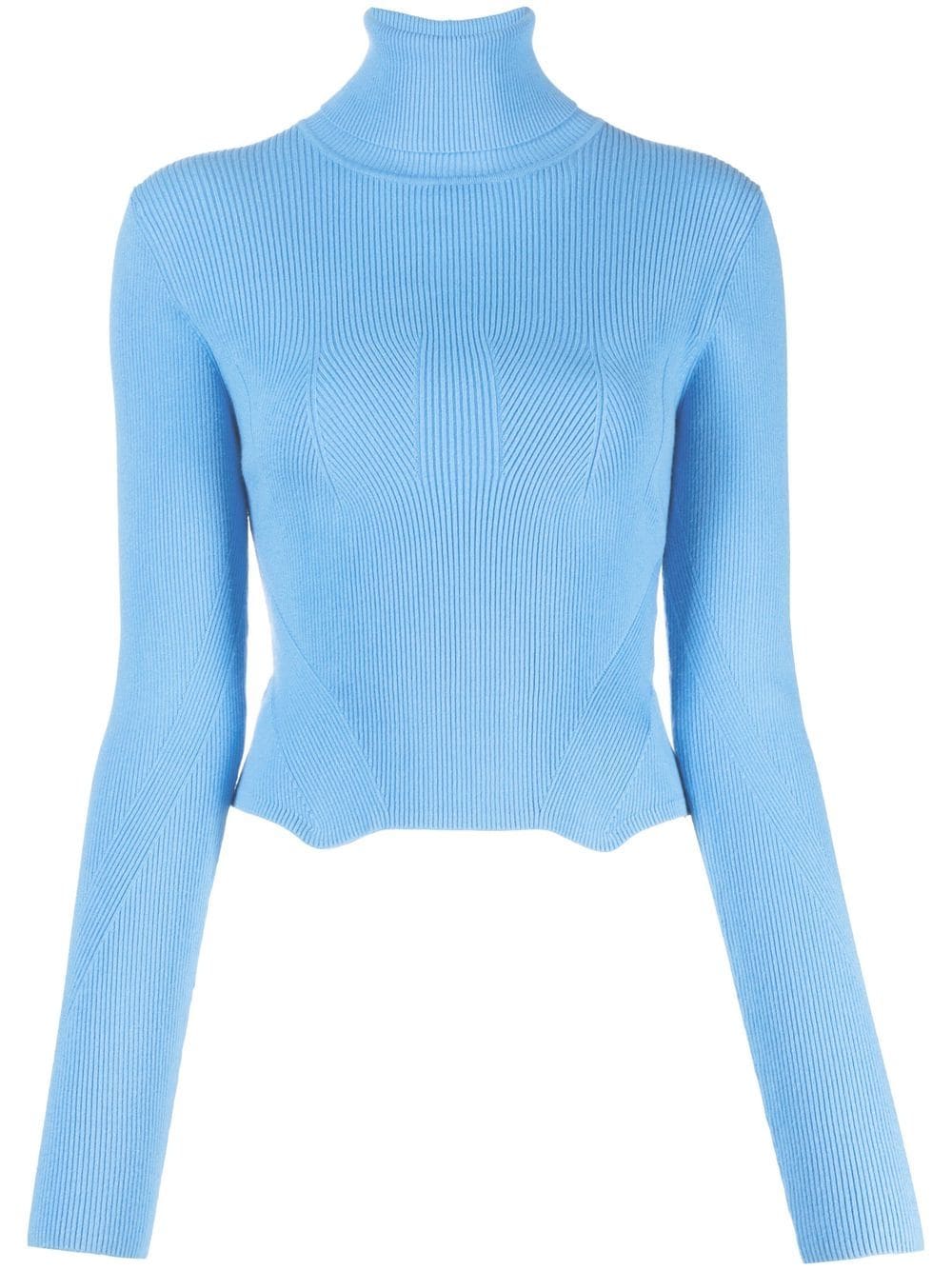 ROTATE ribbed-knit high-neck jumper - Blue