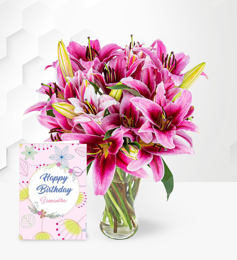 Stargazer Lilies and Card
