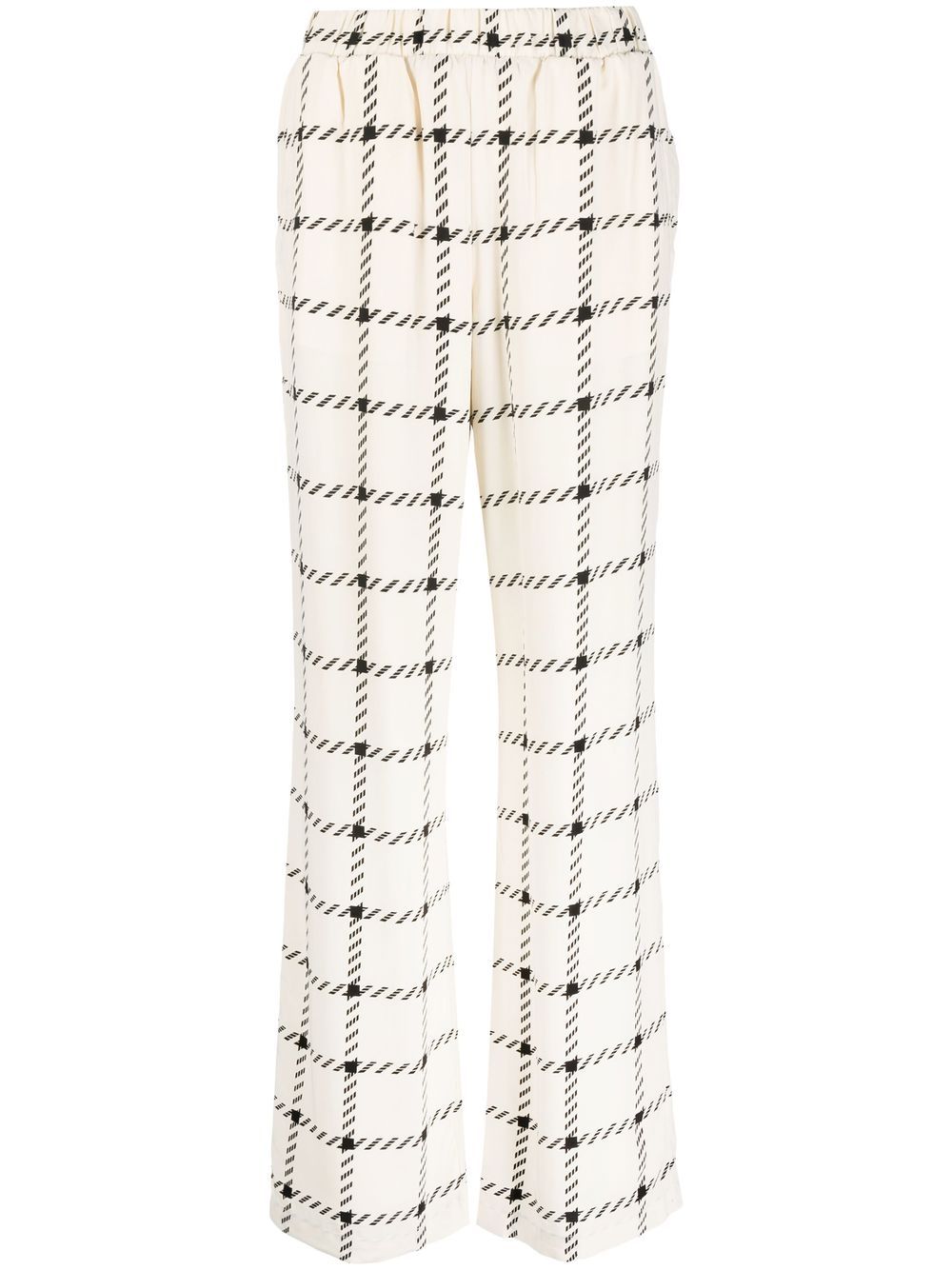 ANINE BING check-print flared trousers - Neutrals