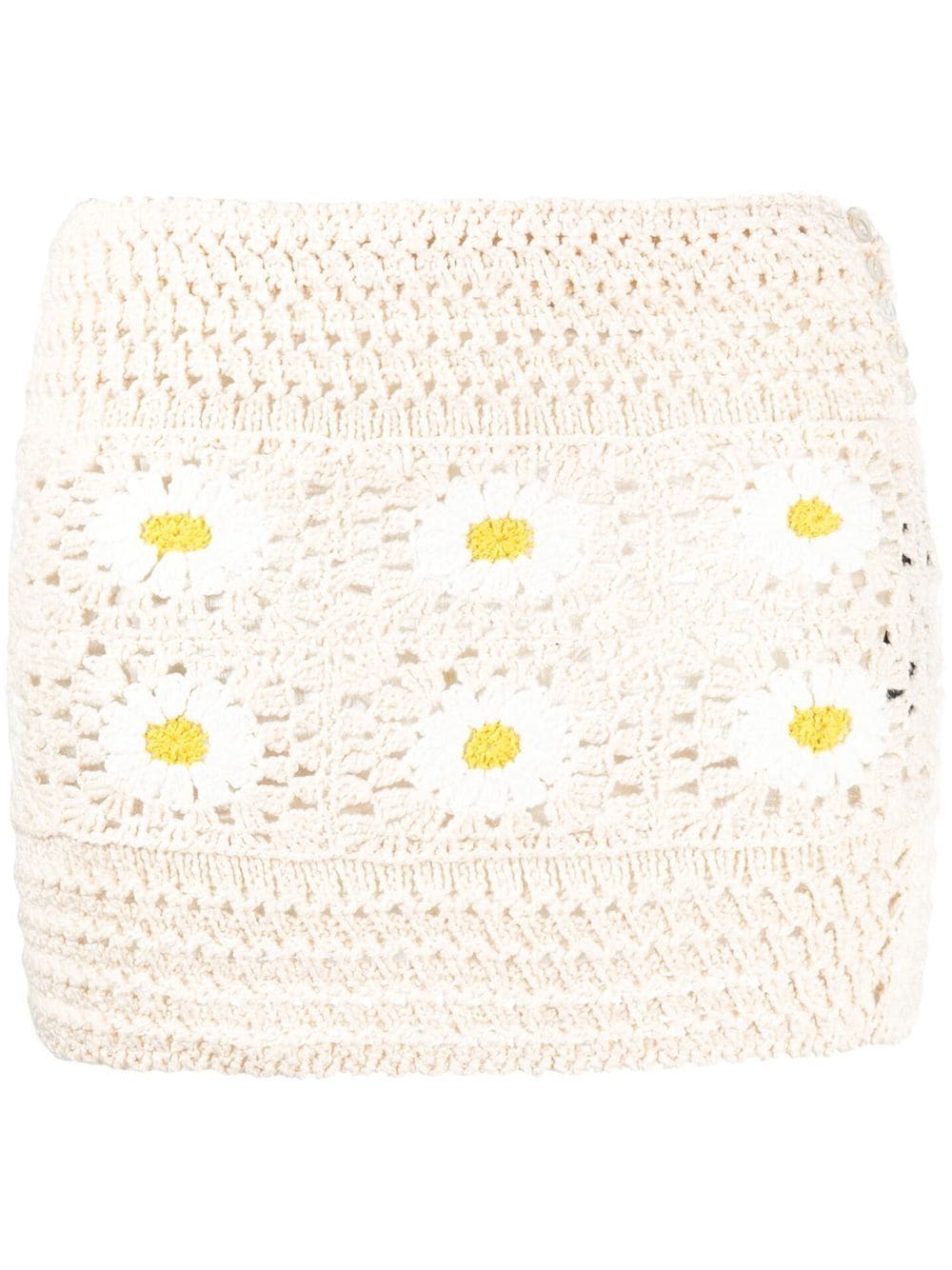 Alanui Daisy crochet skirt - White