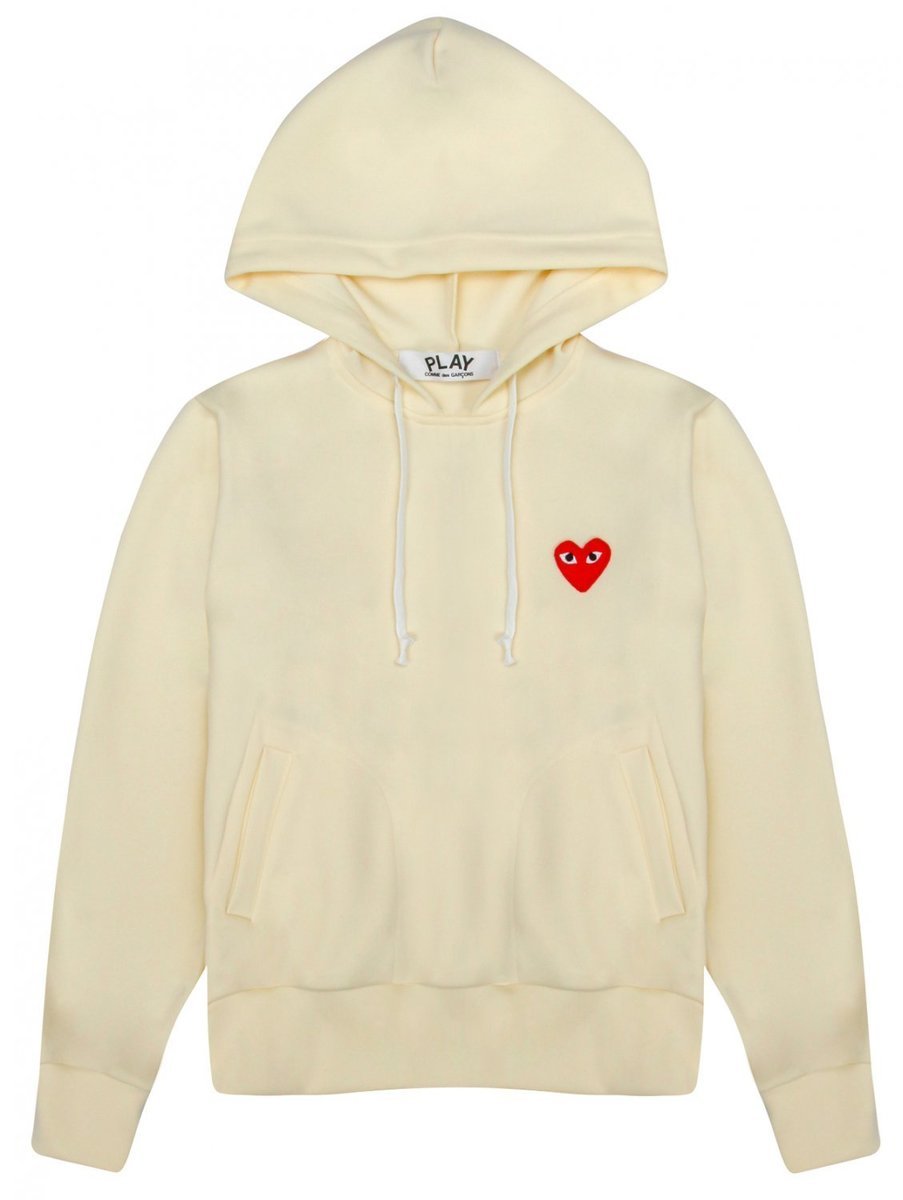 T173 Red Heart Hoodie Ivory M Ivory