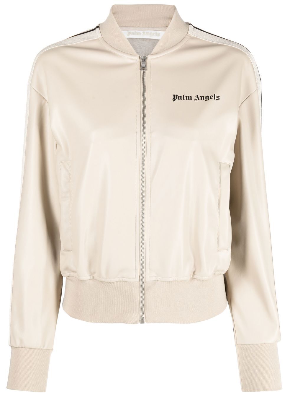 Palm Angels leather-effect track jacket - Neutrals