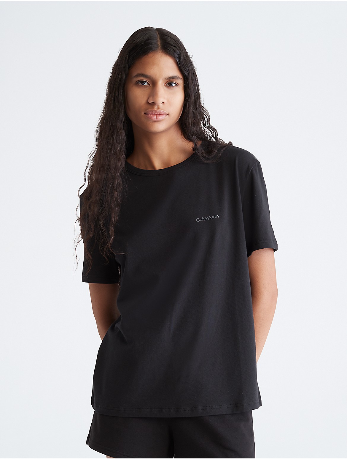 Calvin Klein Women's Modern Cotton Lounge Crewneck T-Shirt - Black - S