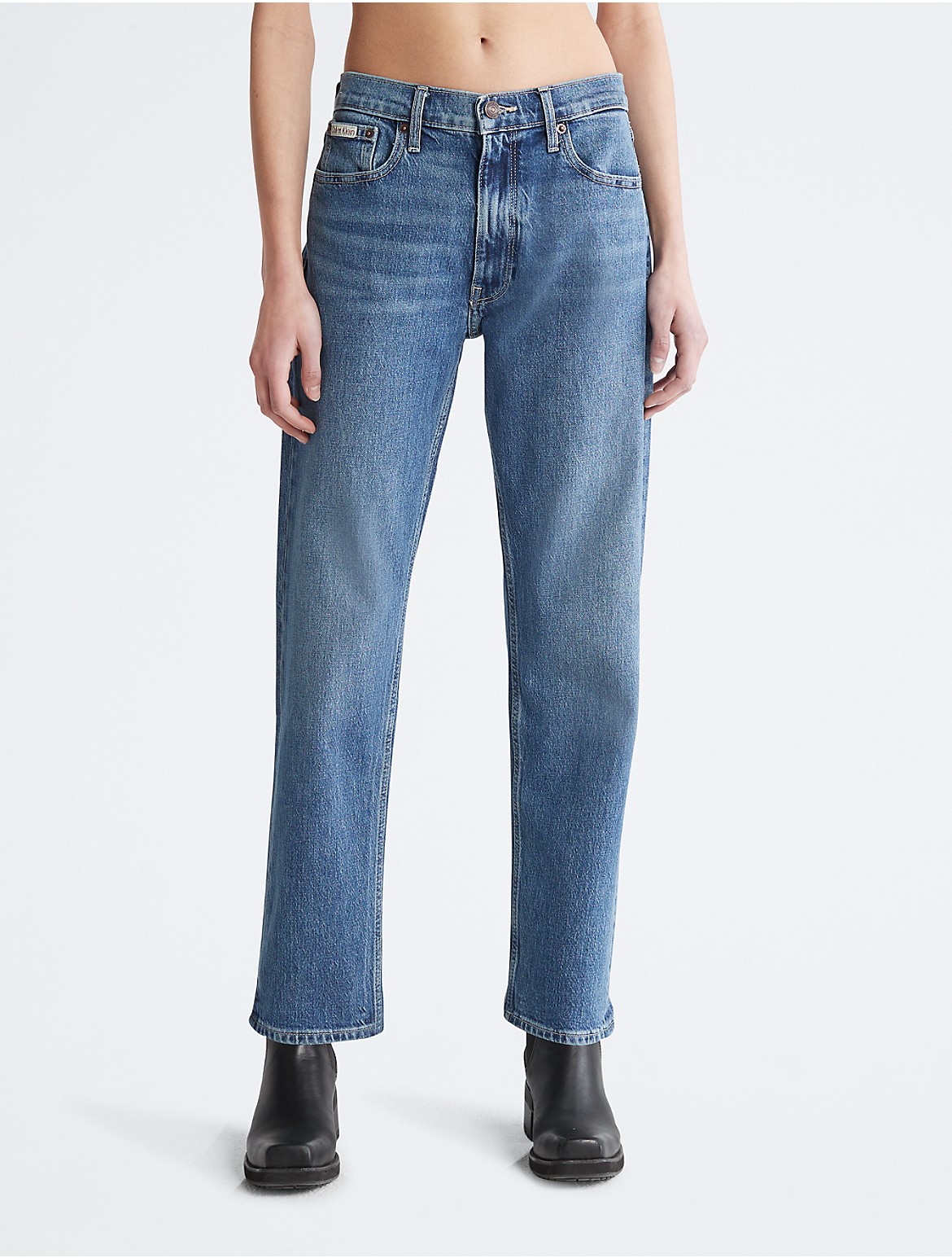 Calvin Klein Women's Original Straight Comfort Stretch Jeans - Blue - 26