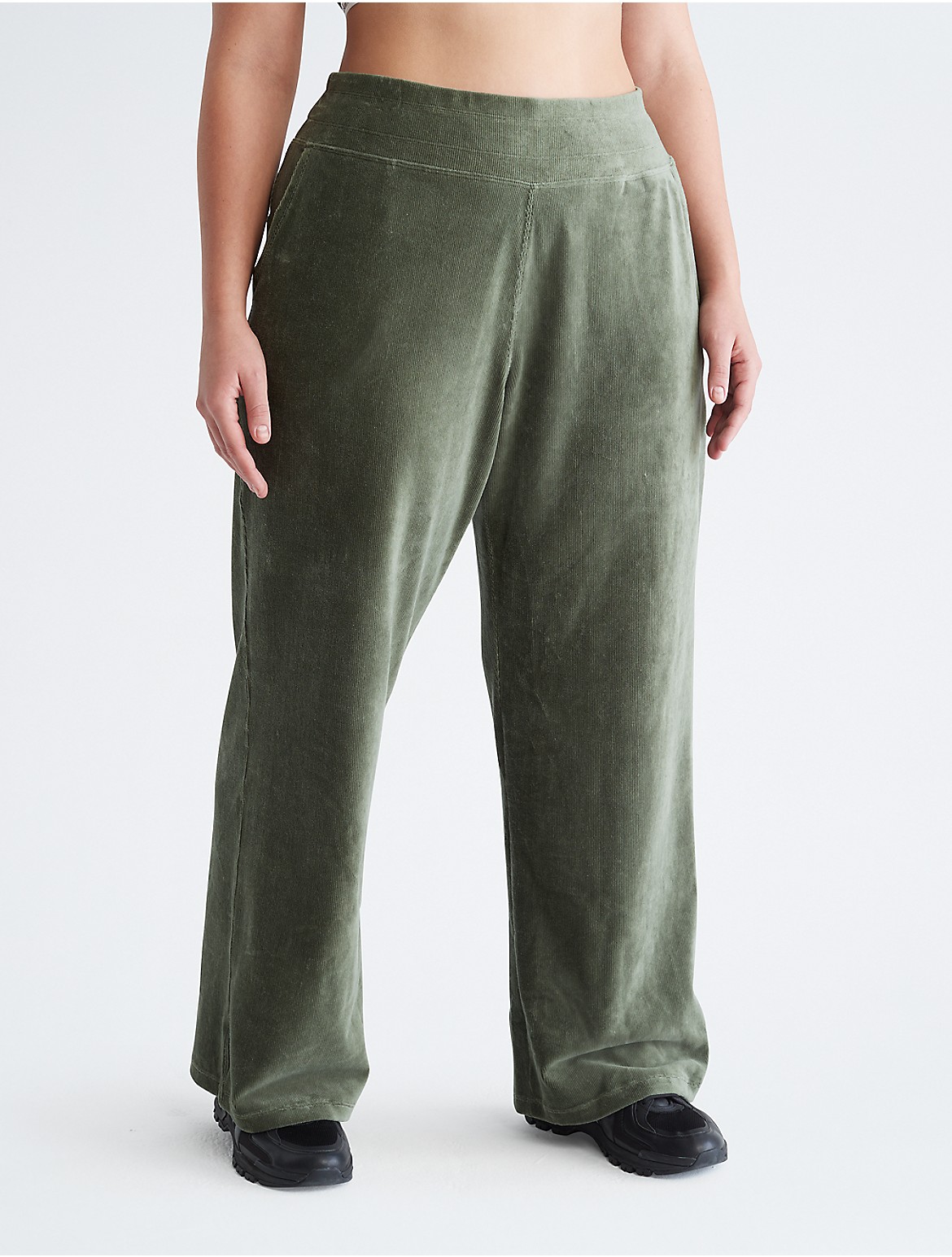 Calvin Klein Women's Plus Size Performance Wide Leg Pants - Green - 3X