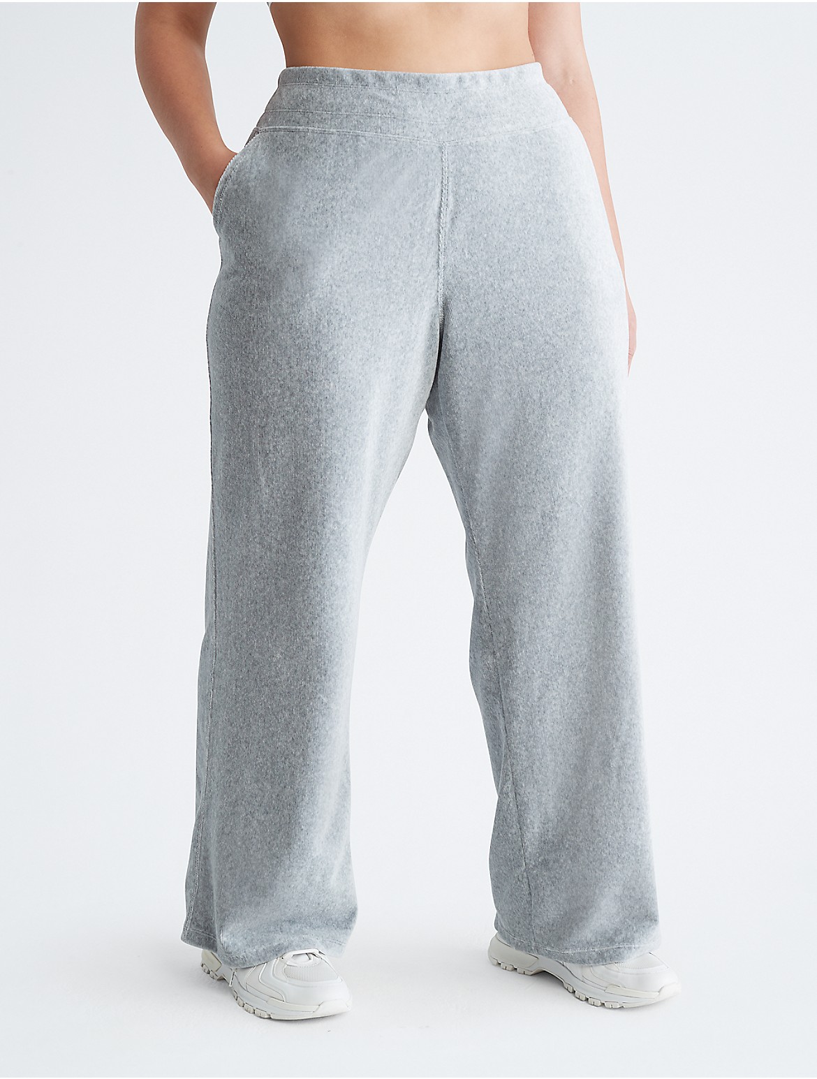 Calvin Klein Women's Plus Size Performance Wide Leg Pants - Grey - 3X