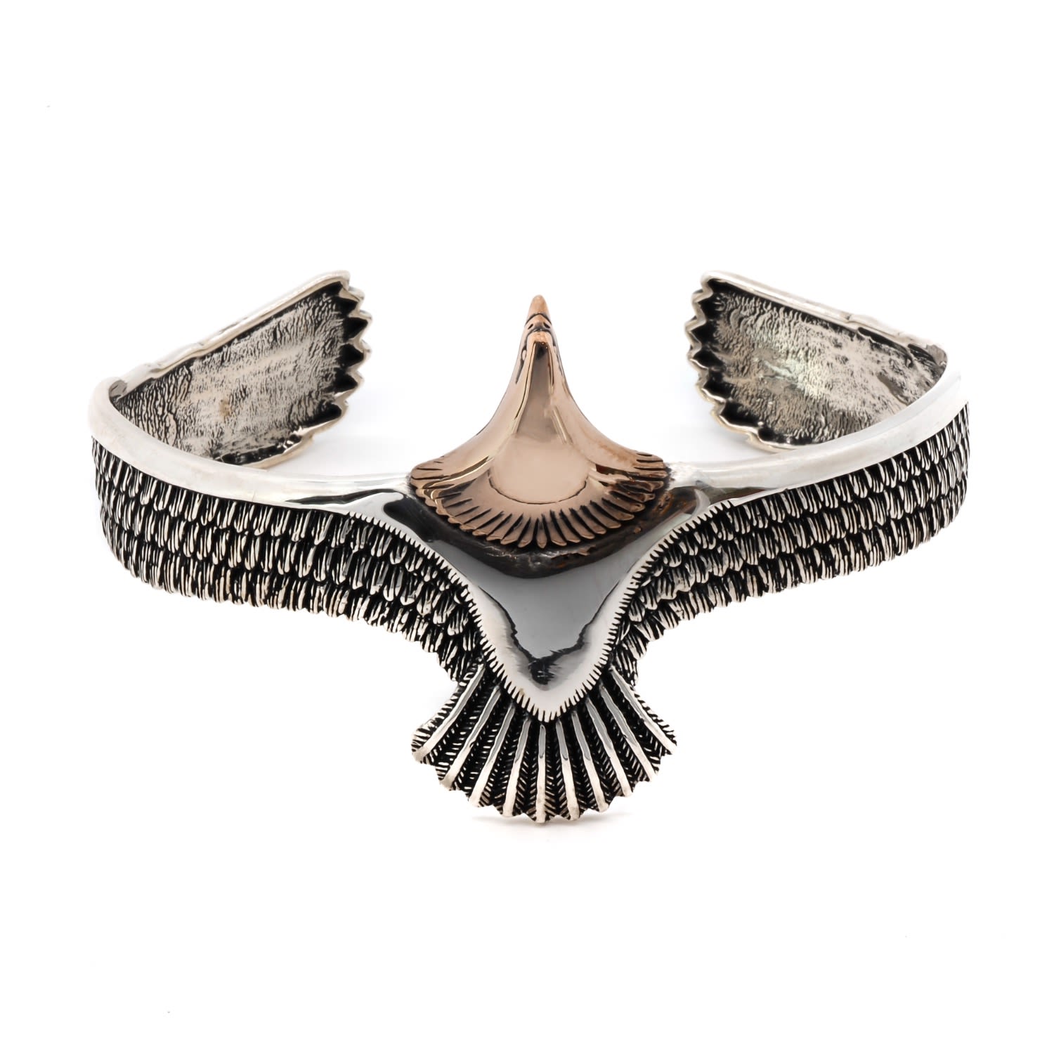 Men's Gold / Silver Silver Eagle Cuff Bracelet Ebru Jewelry