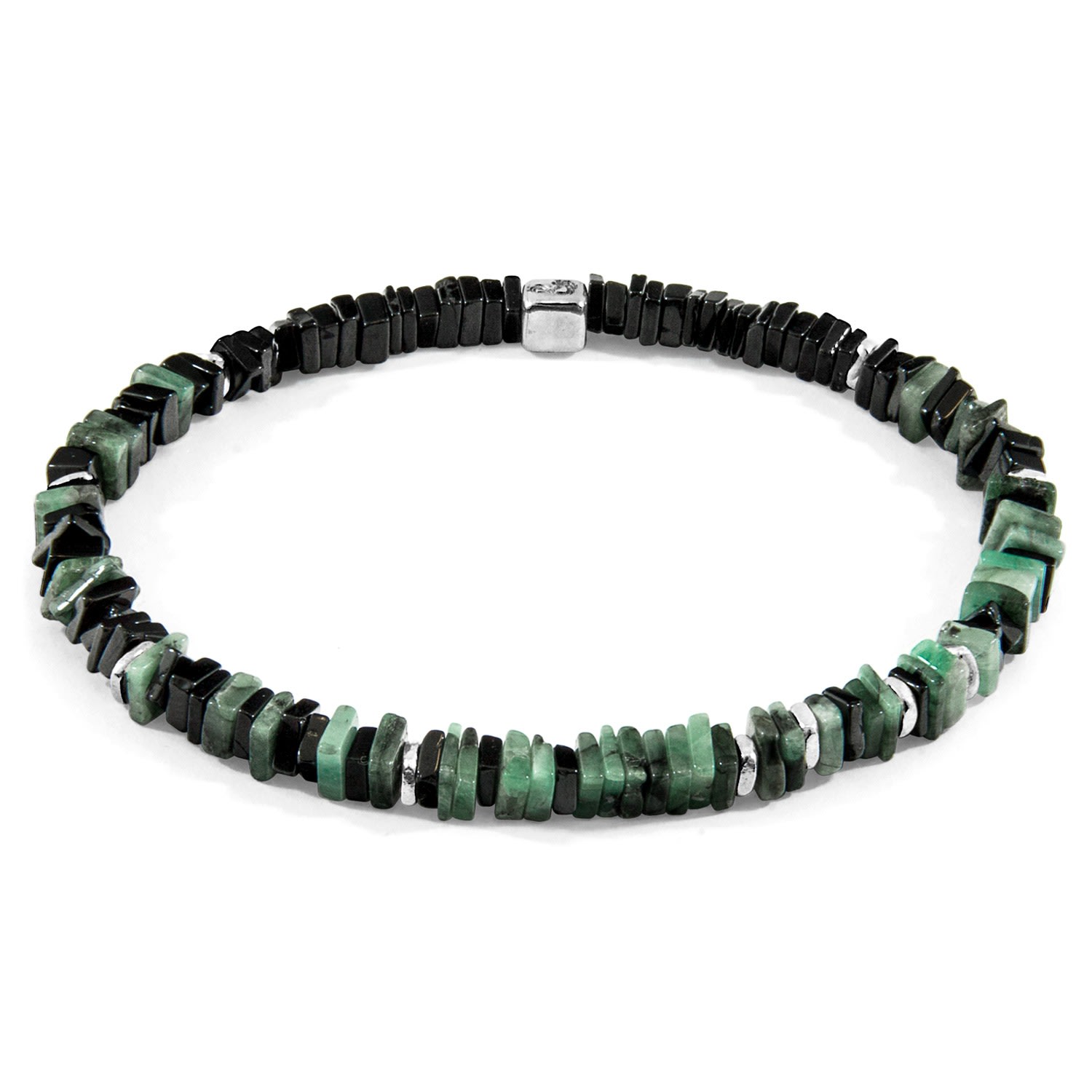 Men's Green Emerald Innot Silver & Stone Bracelet ANCHOR & CREW
