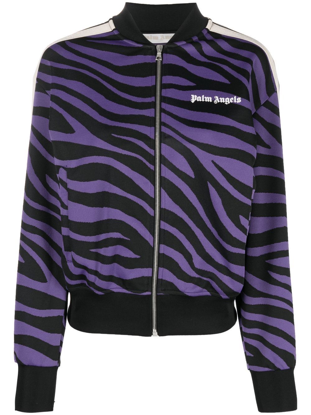 Palm Angels zebra-print track jacket - 3710 PURPLE BLACK