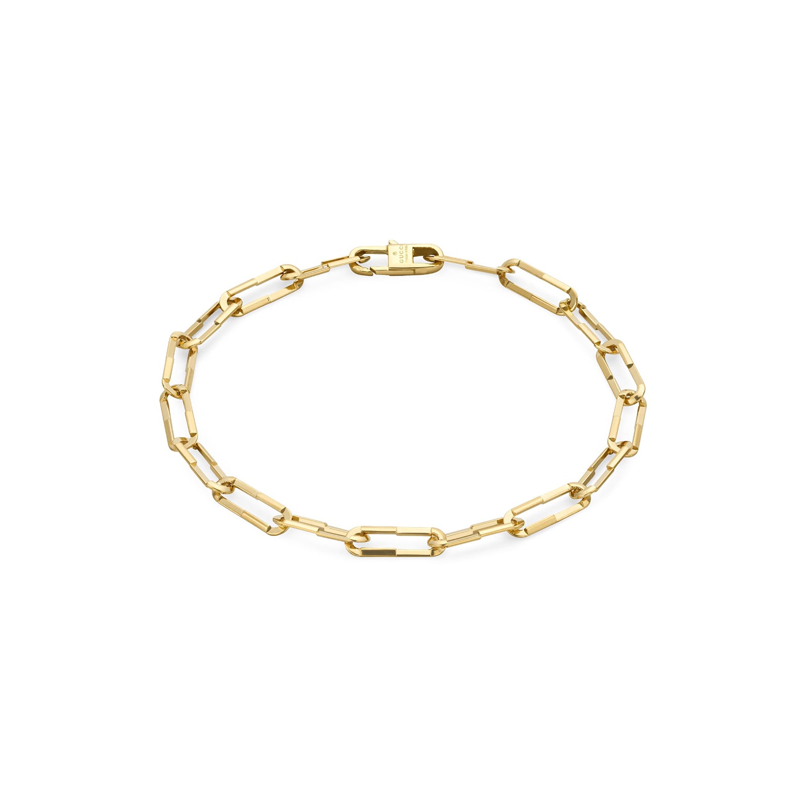 18ct Yellow Gold Paper Clip Link to Love Chain Bracelet