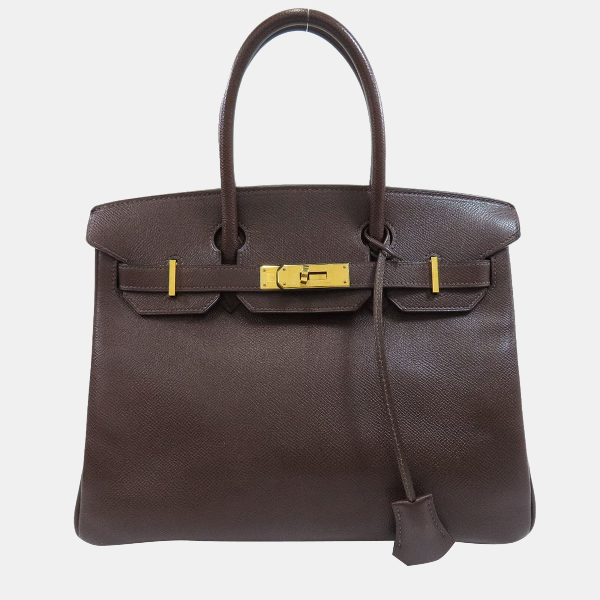 Hermes Birkin 30 Dark Brown Handbag Epson Ladies